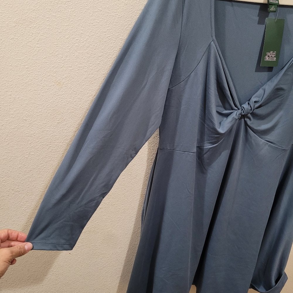Wild Fable Blue Twist-Front Long Sleeve Dress – Size 3X | NWT - Picture 2 of 4